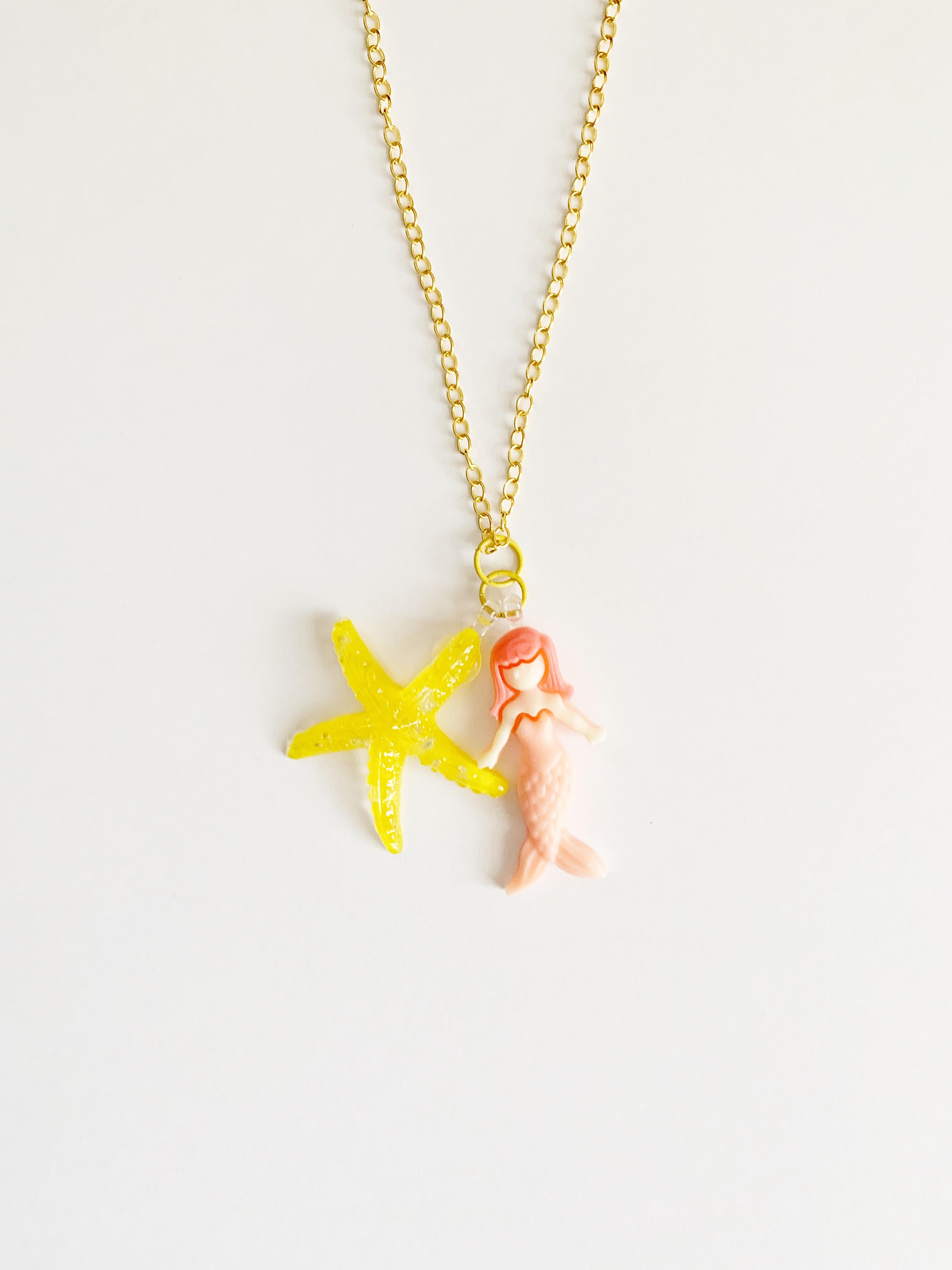 Mermaid and Starfish Necklace